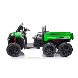 24V 6 Wheeler Freddo Tractor Trailer 2 Seater Ride-on with Dump Cart and Parental Remote (ONLINE ORDER ONLY)