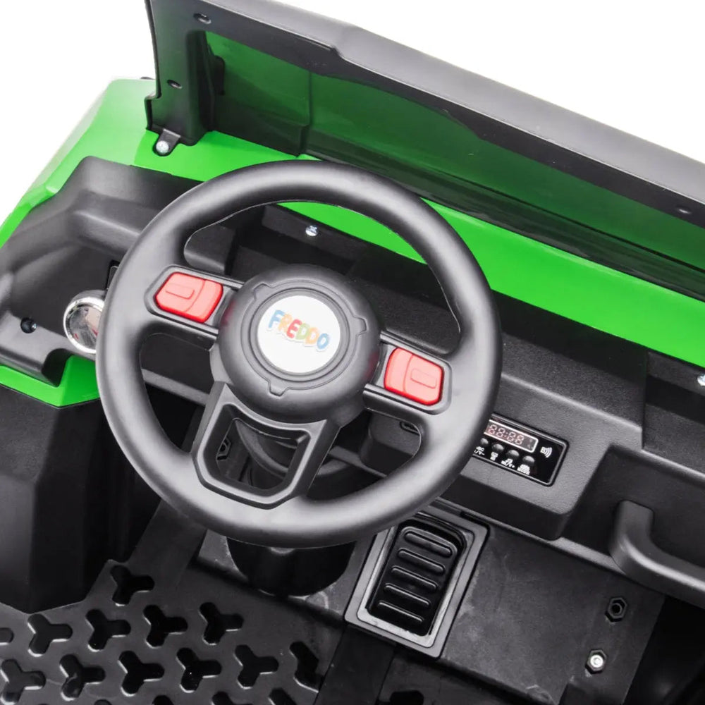 24V 6 Wheeler Freddo Tractor Trailer 2 Seater Ride-on with Dump Cart and Parental Remote (ONLINE ORDER ONLY)