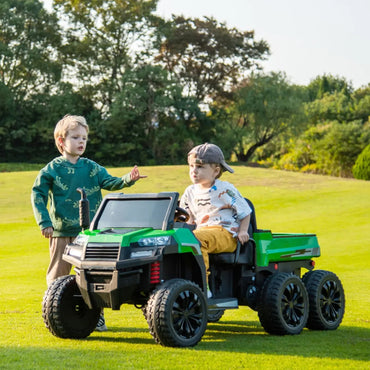 24V 6 Wheeler Freddo Tractor Trailer 2 Seater Ride-on with Dump Cart and Parental Remote (ONLINE ORDER ONLY)