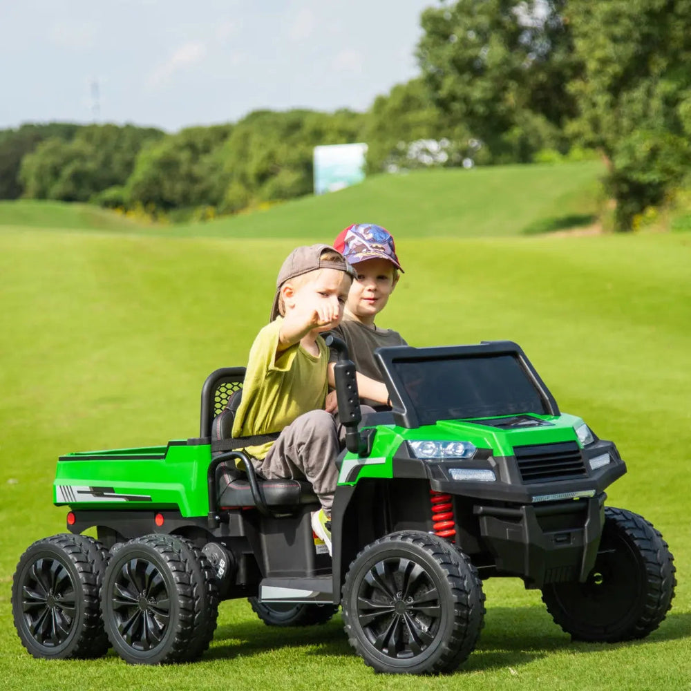 24V 6 Wheeler Freddo Tractor Trailer 2 Seater Ride-on with Dump Cart and Parental Remote (ONLINE ORDER ONLY)