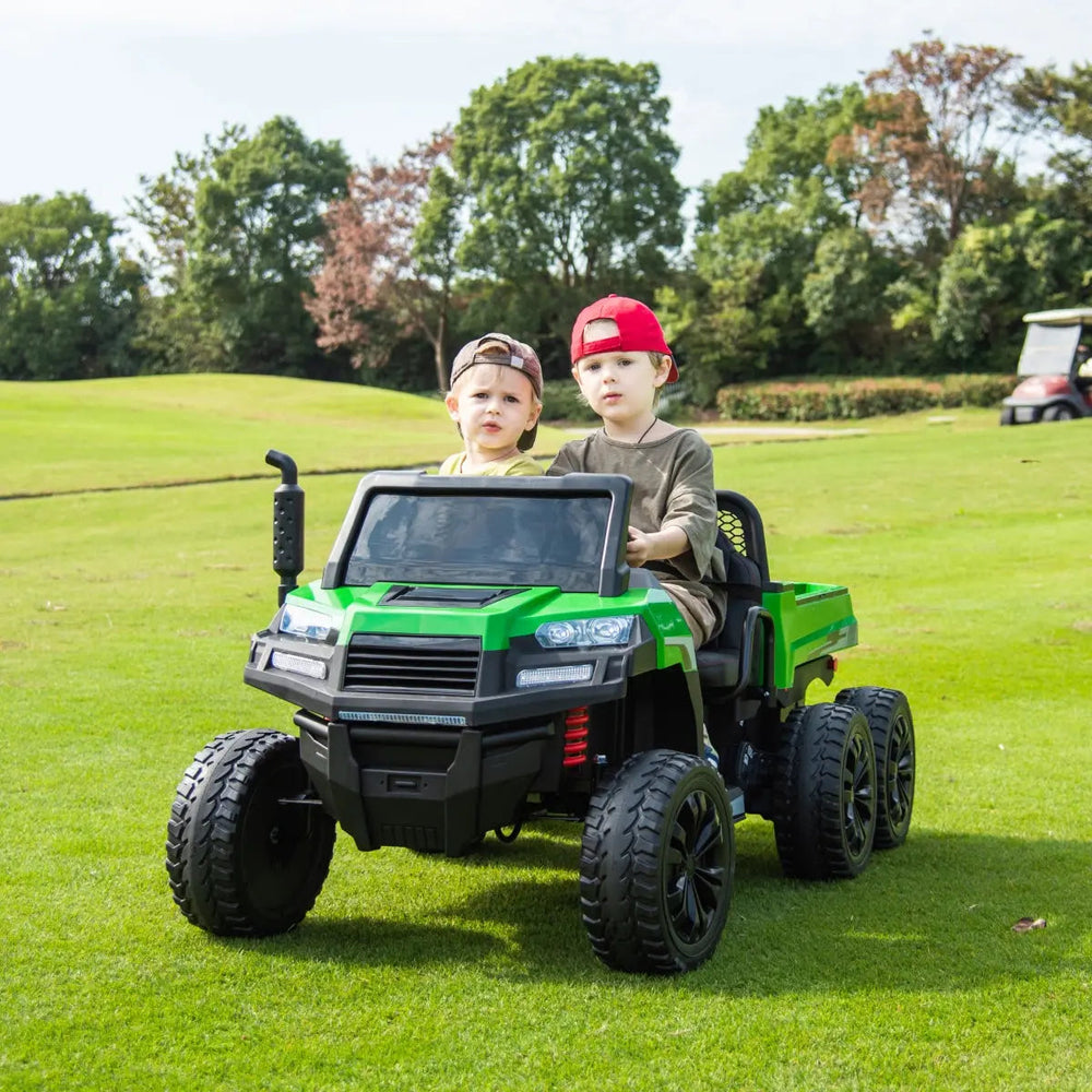 24V 6 Wheeler Freddo Tractor Trailer 2 Seater Ride-on with Dump Cart and Parental Remote (ONLINE ORDER ONLY)
