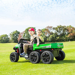 24V 6 Wheeler Freddo Tractor Trailer 2 Seater Ride-on with Dump Cart and Parental Remote (ONLINE ORDER ONLY)