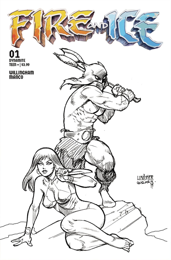 Fire And Ice #1 H 1:15 Joseph Michael Linsner Line Art Variant (08/02/2023) Dynamite (ONLINE ORDER ONLY)