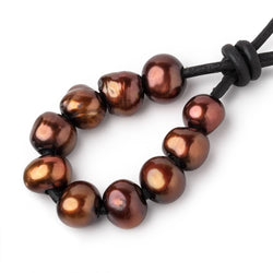 8.5-10mm Chutney Brown Large Hole Baroque Pearls Sets of 10 (ONLINE ORDER ONLY)