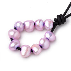 9.5-11mm Hydrangea Purple Large Hole Baroque Pearls Set of 10 (ONLINE ORDER ONLY)