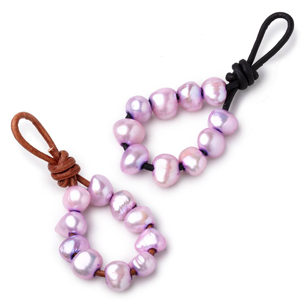 9.5-11mm Hydrangea Purple Large Hole Baroque Pearls Set of 10 (ONLINE ORDER ONLY)