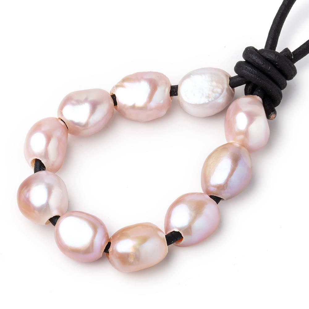 9-12mm Iced Tri Color Large Hole Baroque Pearls Set of 10 (ONLINE ORDER ONLY)