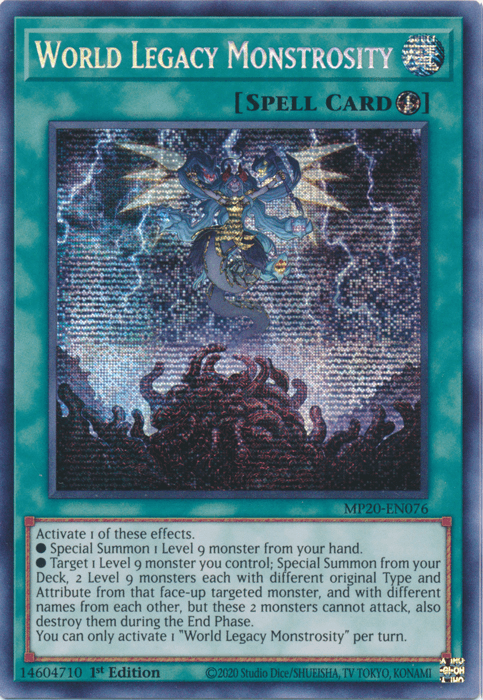 World Legacy Monstrosity [MP20-EN076] Prismatic Secret Rare (ONLINE ORDER ONLY)