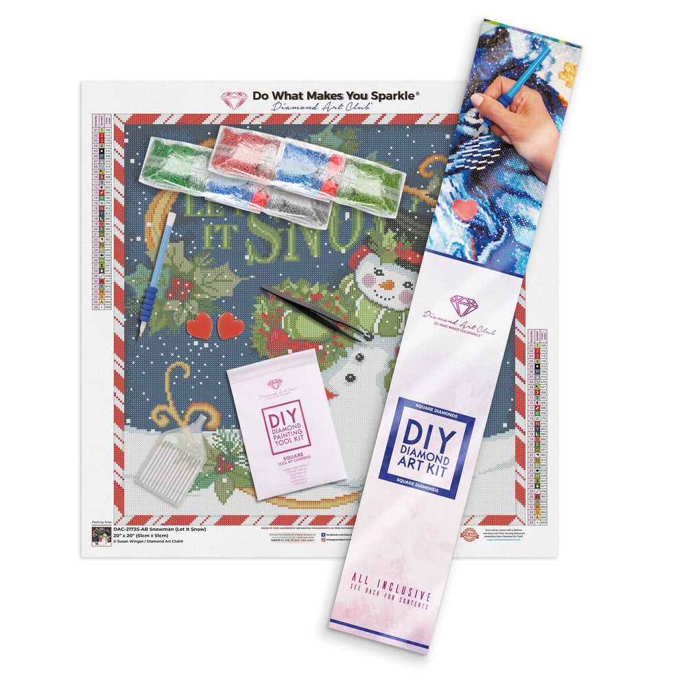 Diamond Art Club – Snowman (Let it Snow!) Christmas Diamond Painting (Square Drill, 20" x 20") (ONLINE ORDER ONLY)