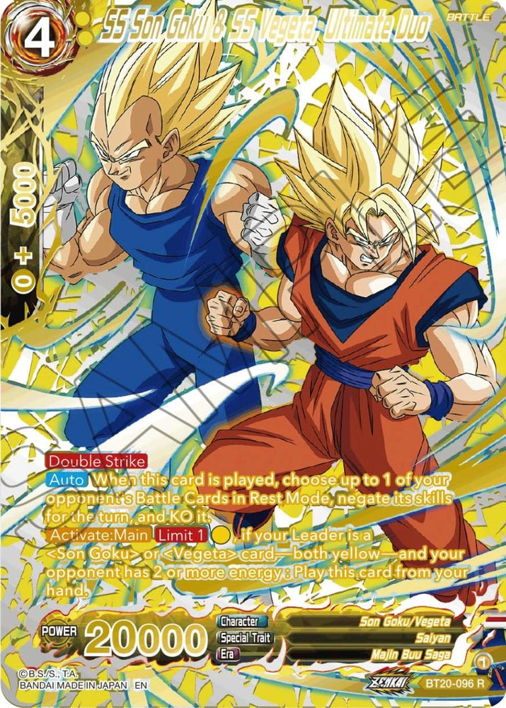 SS Son Goku & SS Vegeta, Ultimate Duo (Gold-Stamped) (BT20-096) [Power Absorbed] (ONLINE ORDER ONLY)