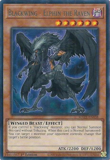 Blackwing - Elphin the Raven [MAZE-EN038] Rare (ONLINE ORDER ONLY)