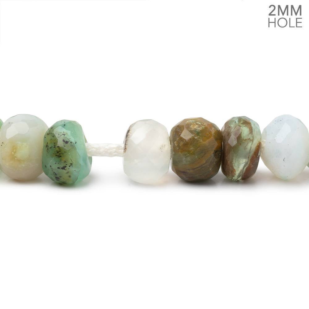 8.5mm Blue Peruvian Opal 2mm Large Hole Faceted Rondelles 8 inch 34 Beads (ONLINE ORDER ONLY)