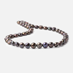 8.5mm Dark Chocolate Peacock Button Freshwater Pearls 15.5 inch 45 pieces (ONLINE ORDER ONLY)