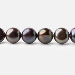 8.5mm Dark Chocolate Peacock Button Freshwater Pearls 15.5 inch 45 pieces (ONLINE ORDER ONLY)