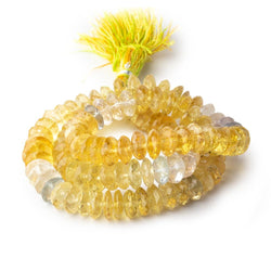 8.5mm Heliodor German Faceted Rondelle Beads 16 inch 107 pieces (ONLINE ORDER ONLY)