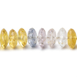 8.5mm Heliodor German Faceted Rondelle Beads 16 inch 107 pieces (ONLINE ORDER ONLY)