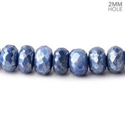 8-8.5mm Mystic Blue Moonstone 2mm Large Hole Faceted Rondelles 8 inch 34 Beads (ONLINE ORDER ONLY)
