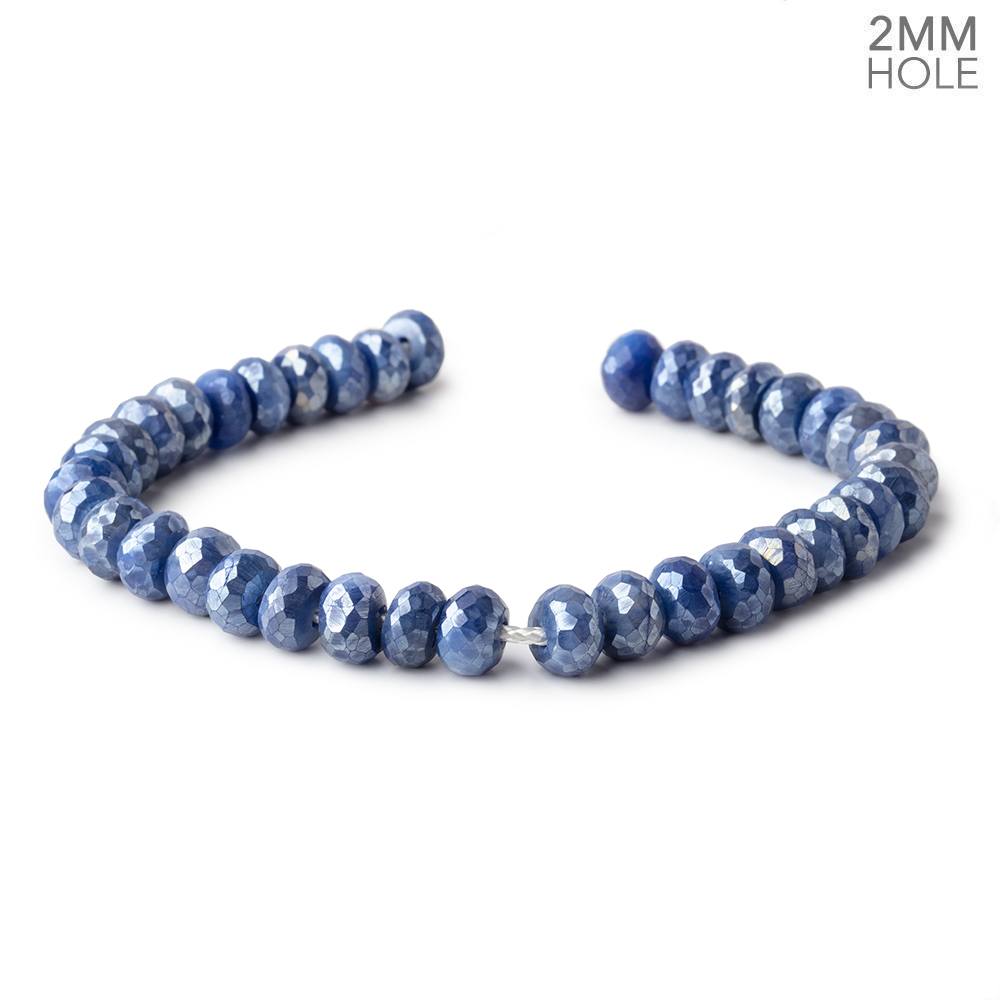 8-8.5mm Mystic Blue Moonstone 2mm Large Hole Faceted Rondelles 8 inch 34 Beads (ONLINE ORDER ONLY)