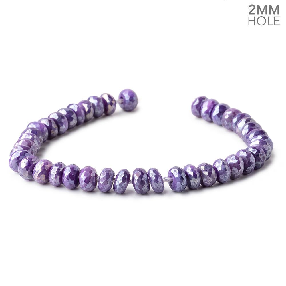 8.5mm Mystic Purple Moonstone 2mm Large Hole Faceted Rondelles 8 inch 34 Beads (ONLINE ORDER ONLY)