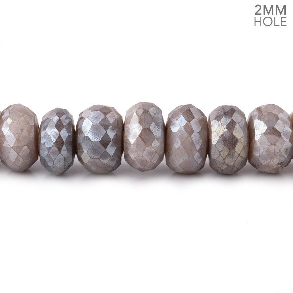 8.5mm Mystic Warm Grey Moonstone 2mm Large Hole Faceted Rondelles 8 inch 38 Beads (ONLINE ORDER ONLY)