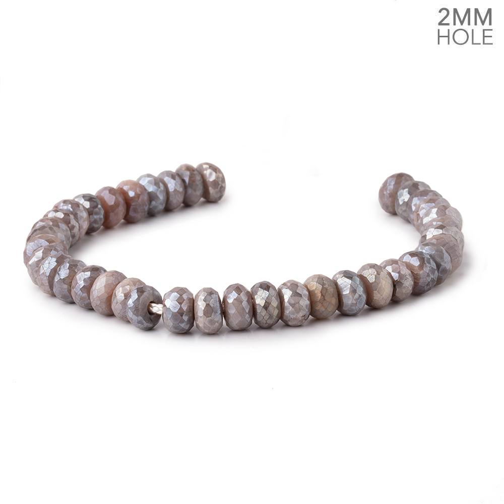 8.5mm Mystic Warm Grey Moonstone 2mm Large Hole Faceted Rondelles 8 inch 38 Beads (ONLINE ORDER ONLY)