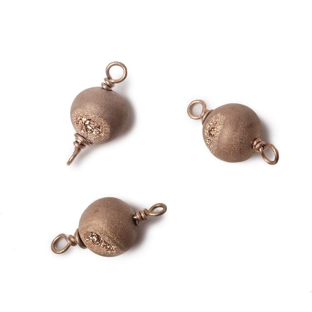 8.5mm Rose Gold plated Drusy Agate plain round Connector 1 piece (ONLINE ORDER ONLY)