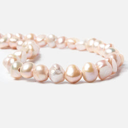 8.5x10-9x11mm Iced Peach Baroque 2.5mm large hole Pearls 15 in. 44 pcs (ONLINE ORDER ONLY)