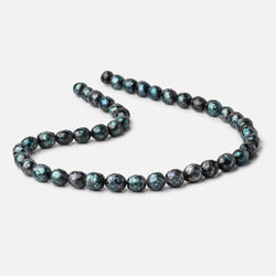 8.5x7.5-9.5x8mm Dark Teal Faceted Oval Freshwater Pearls 16 inch 36 pieces (ONLINE ORDER ONLY)