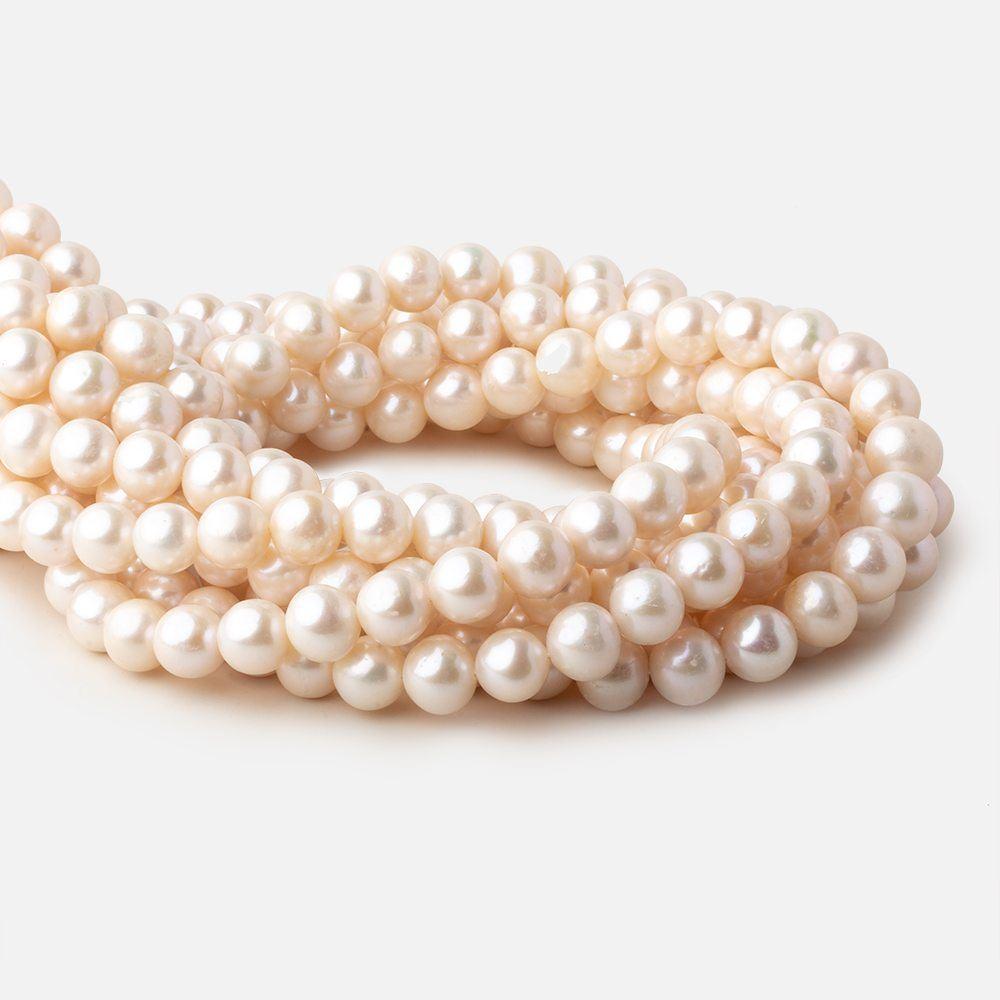 8.5x8-9.5x9mm Off White Off Round freshwater pearls 16 inch 47 pieces (ONLINE ORDER ONLY)