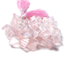 8.5x8.5-14.5x14.5mm Rose Quartz concave pavilion square beads 8 inch 48 pcs A (ONLINE ORDER ONLY)