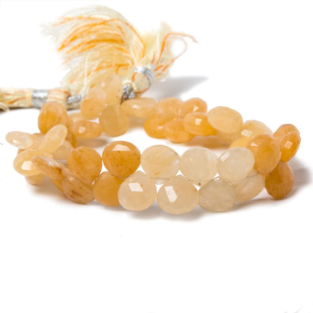 8.5x8.5mm Aragonite faceted heart beads 8 inch 48 pieces (ONLINE ORDER ONLY)