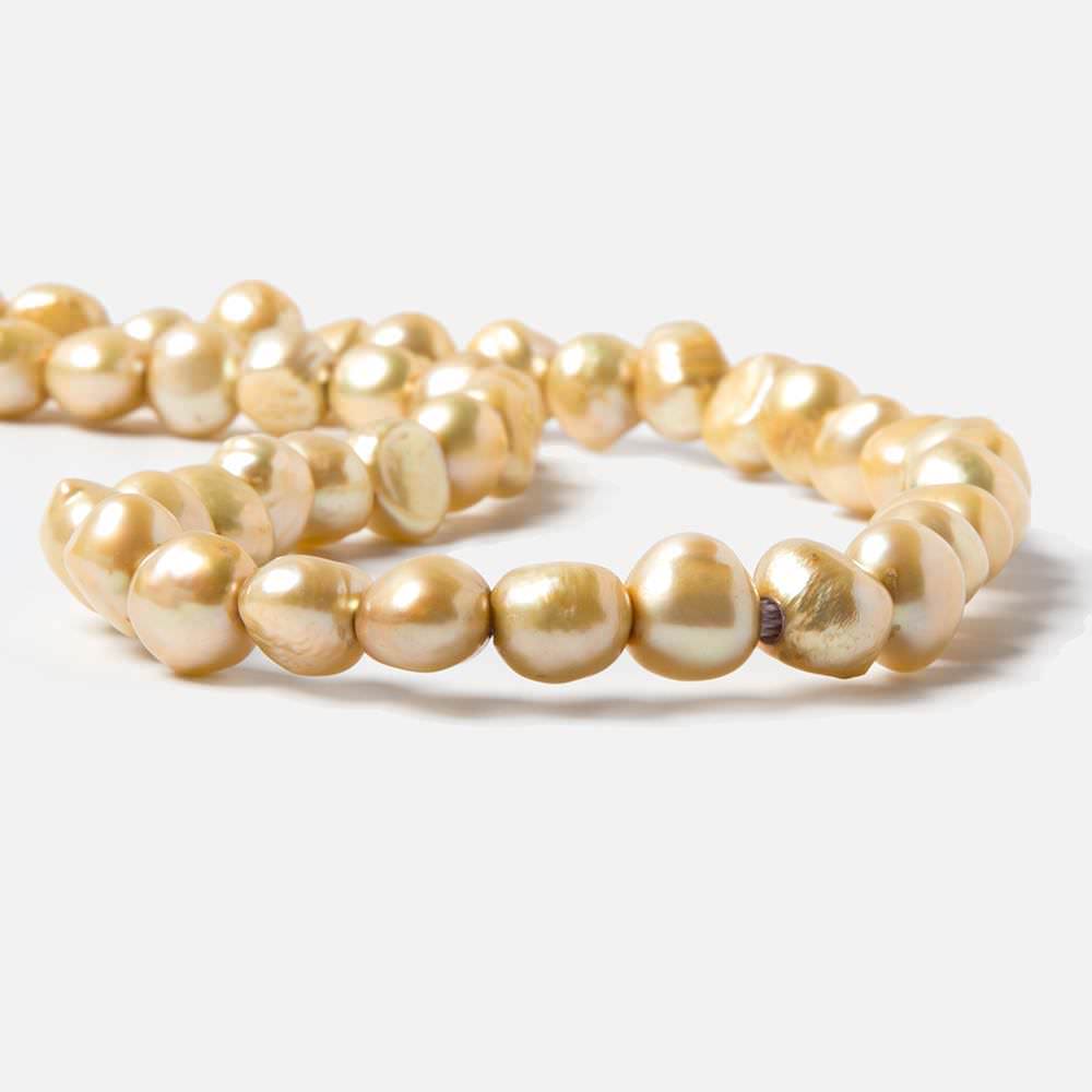 8.5x9.5-10x11mm Buttercup Yellow Baroque 2.5mm large hole Pearls 15 in. 44 pcs (ONLINE ORDER ONLY)