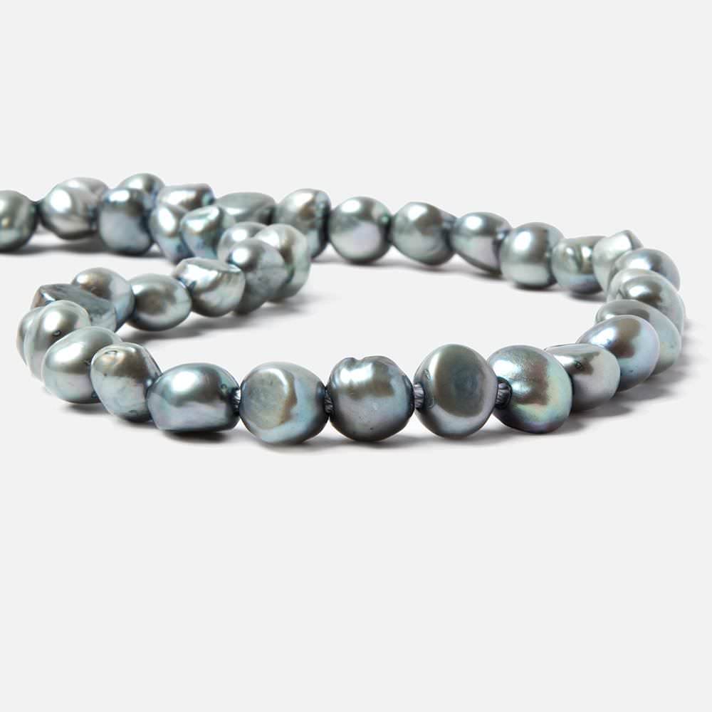 8.5x9.5-9.5x11.5mm Chambray Blue Baroque 2.5mm large hole Pearls 15 in. 43 pcs (ONLINE ORDER ONLY)