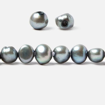 8.5x9.5-9.5x11.5mm Chambray Blue Baroque 2.5mm large hole Pearls 15 in. 43 pcs (ONLINE ORDER ONLY)