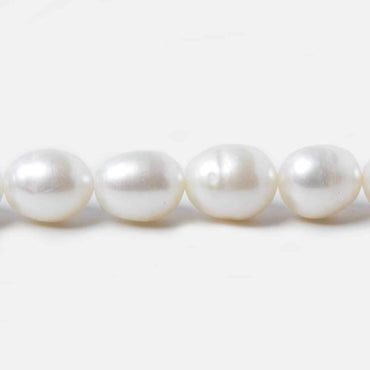 8.5x9.5-9.5x11mm White Straight Drill Baroque Freshwater Pearl 15.5 inch 39 pcs (ONLINE ORDER ONLY)