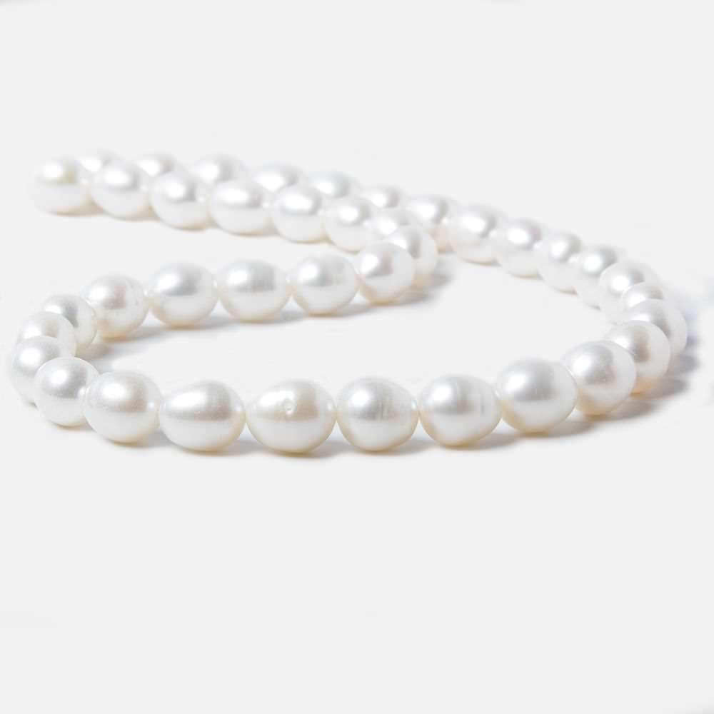 8.5x9.5-9.5x11mm White Straight Drill Baroque Freshwater Pearl 15.5 inch 39 pcs (ONLINE ORDER ONLY)