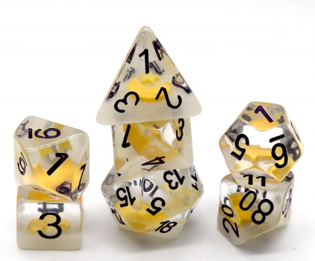 Moon and Star Glow in the Dark 7-Dice DND RPG Dice Set (Online Only)