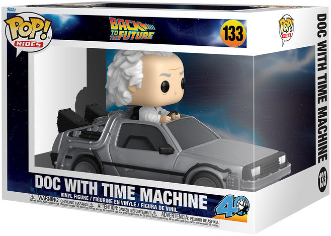Funko POP! Rides Deluxe: Back to the Future Doc with Time Machine [PRE-ORDER: Distributor delayed delivery until October 2025!] (ONLINE ORDER ONLY)