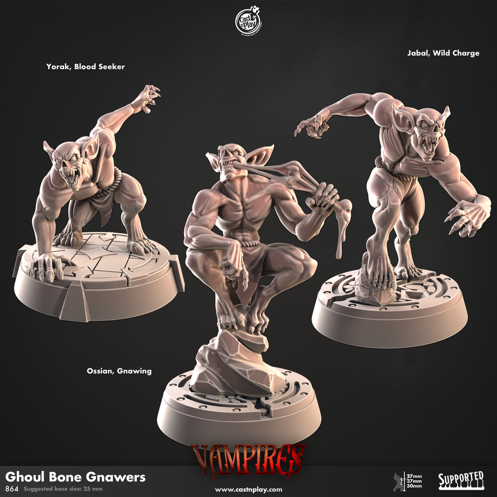 3D Printed Cast n Play Ghoul Bone Gnawers Vampires Set 28mm 32mm D&D (Online Only)