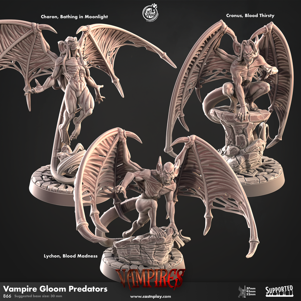 3D Printed Cast n Play Vampire Gloom Predators Vampires Set 28mm 32mm D&D (Online Only)