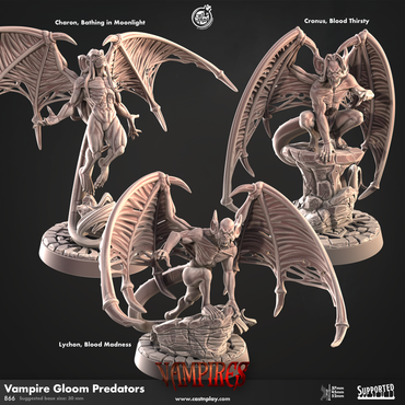 3D Printed Cast n Play Vampire Gloom Predators Vampires Set 28mm 32mm D&D (Online Only)