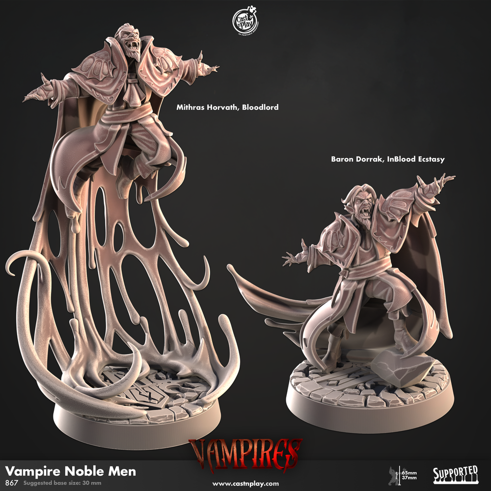 3D Printed Cast n Play Vampire Noble Men Vampires Set 28mm 32mm D&D (Online Only)