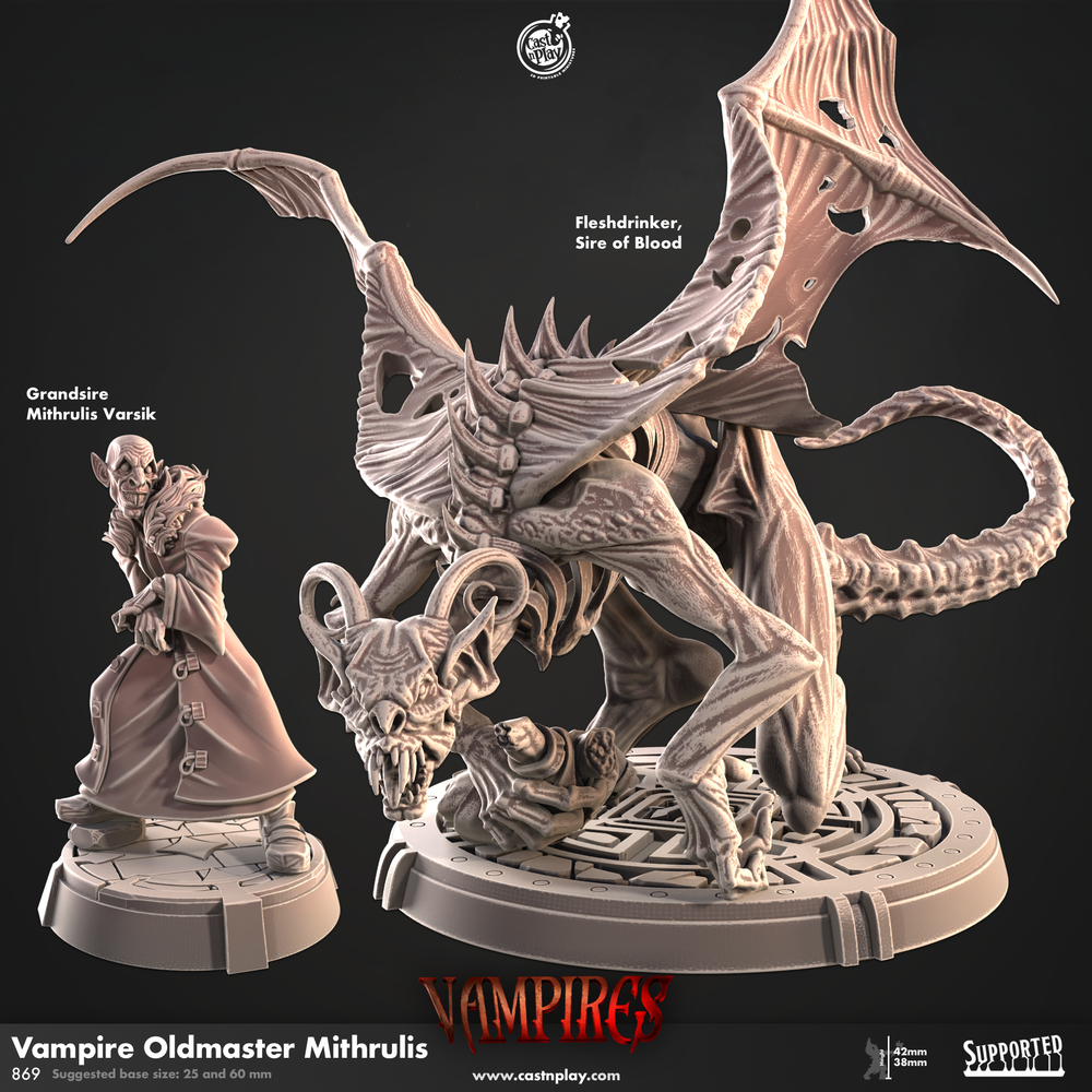 3D Printed Cast n Play Vampire Oldmaster Mithrulis Vampires Set 28mm 32mm D&D (Online Only)