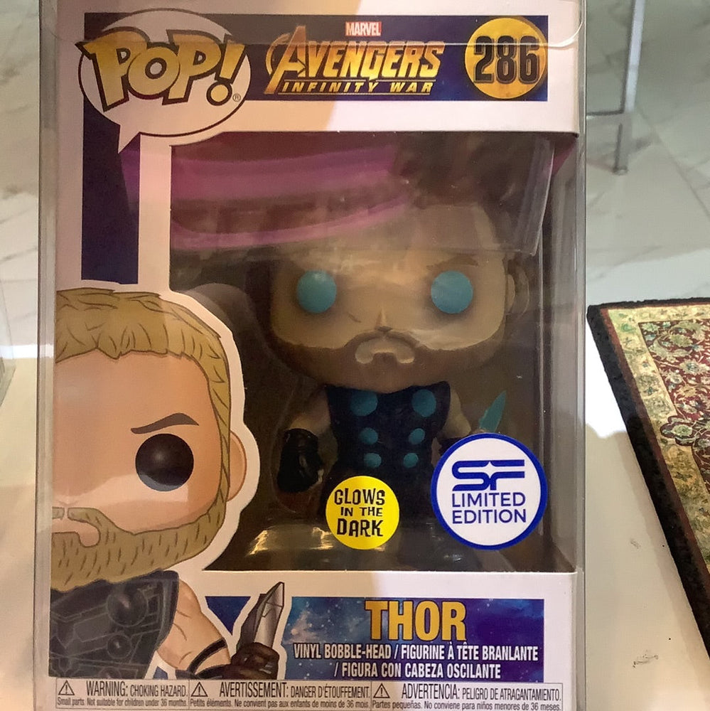 Funko Pop Marvel Avengers Infinity War Thor 286 GLOWS IN THE DARK - SF LIMITED EDITION (ONLINE ORDER ONLY)