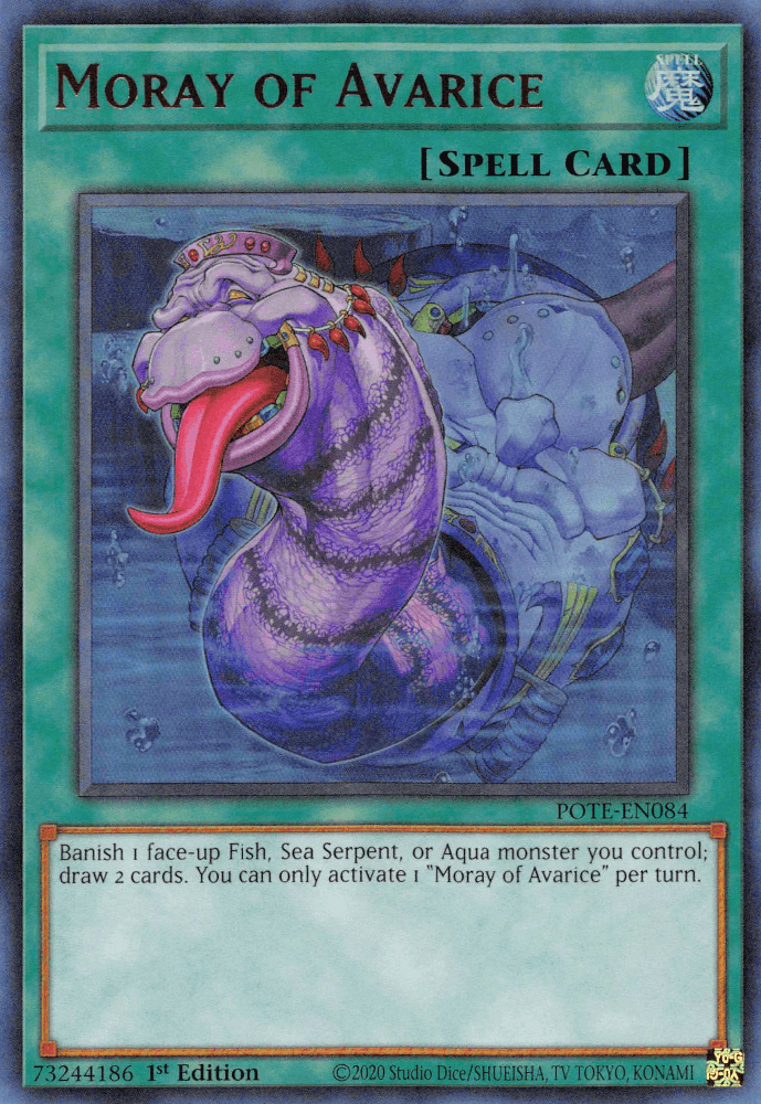 Moray of Avarice [POTE-EN084] Ultra Rare (ONLINE ORDER ONLY)