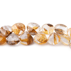 6x6-8x8mm Golden Hematoid Quartz faceted heart 8 inch 51 pieces (ONLINE ORDER ONLY)