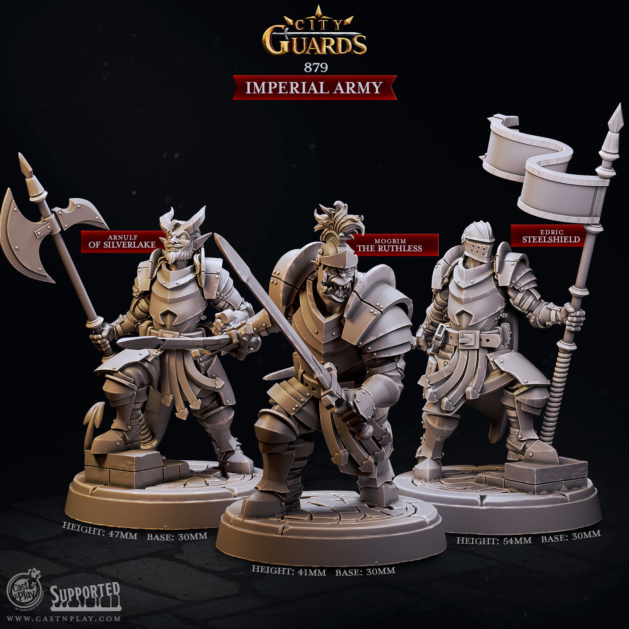 3D Printed Cast n Play Imperial Army City Guards Set 28mm 32mm D&D (Online Only)