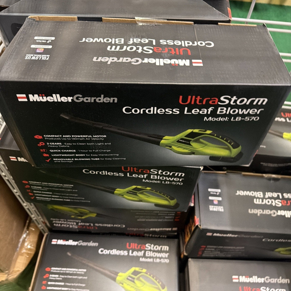 Mueller UltraStorm Leaf Blower Cordless Electric, 140 MPH 20 V Motor, OPEN BOX (ONLINE ORDER ONLY)