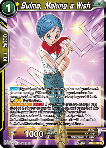 Bulma, Making a Wish (BT21-118) [Wild Resurgence] (ONLINE ORDER ONLY)