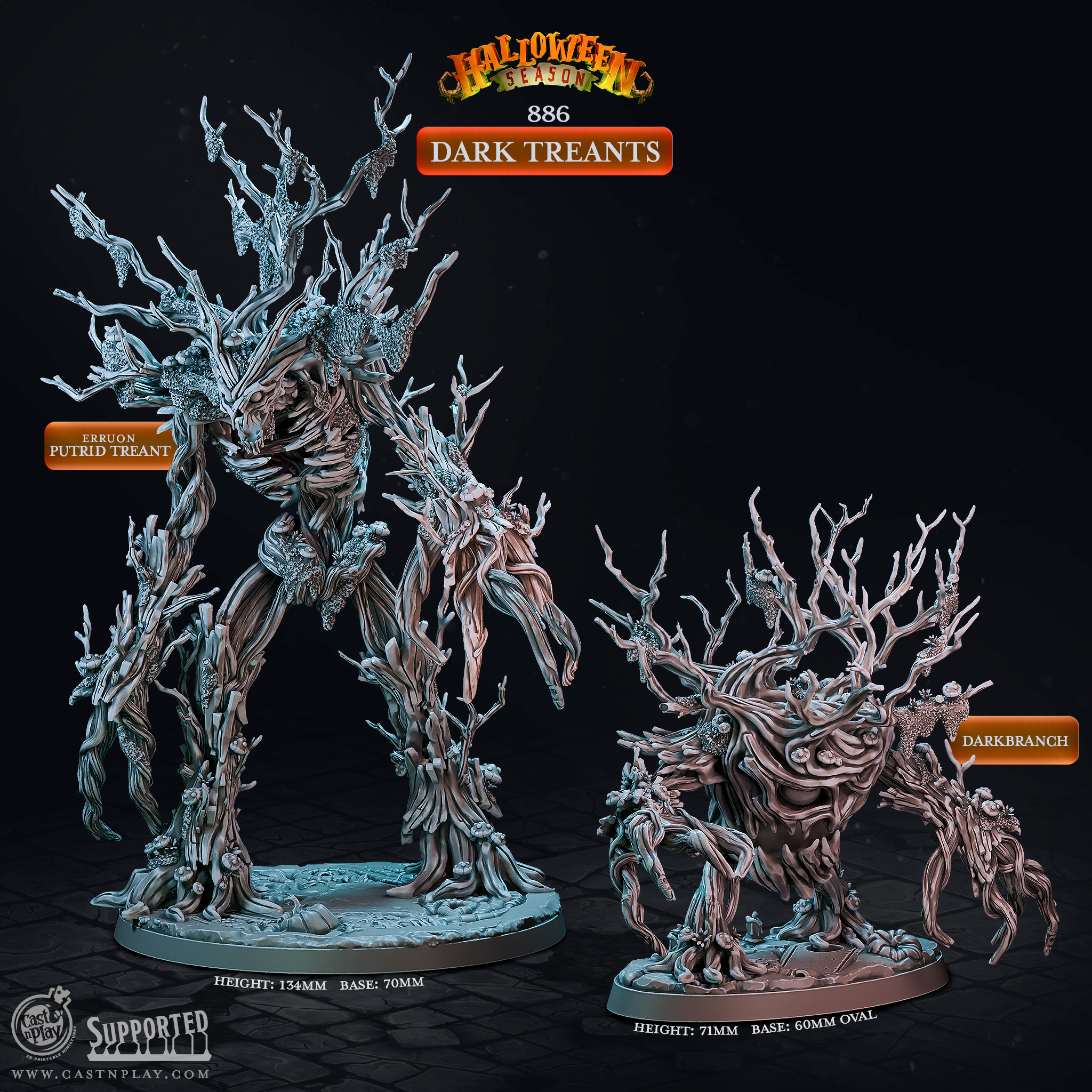 3D Printed Cast n Play Halloween Season Dark Treants 28mm 32mm D&D (Online Only)
